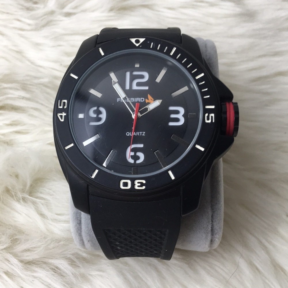 Men’s black firebird wrist watch
